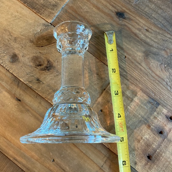 Clear glass candle holders - Picture 4 of 7